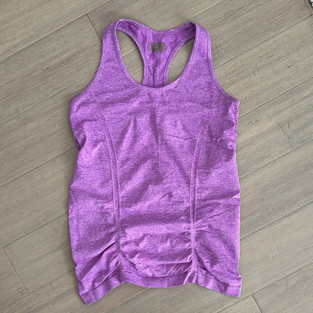 Athleta purple fastest track ruched Racerback Tank Top